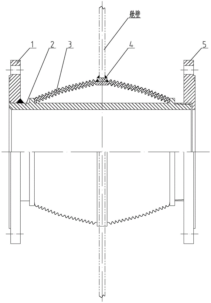 Elastic penetrating part for high temperature pipeline