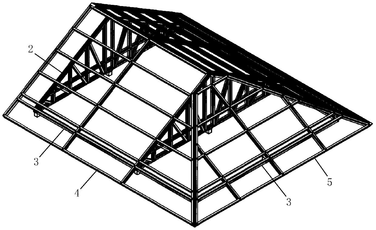 Roofing structure for assembling house