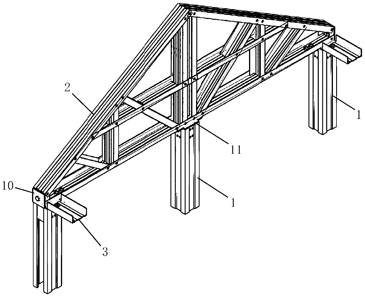 Roofing structure for assembling house