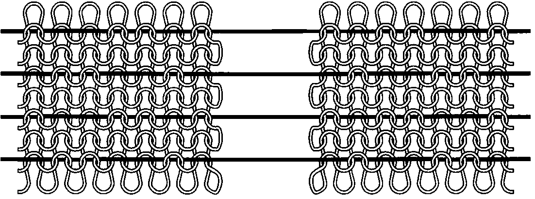 Floating thread connection weaving method