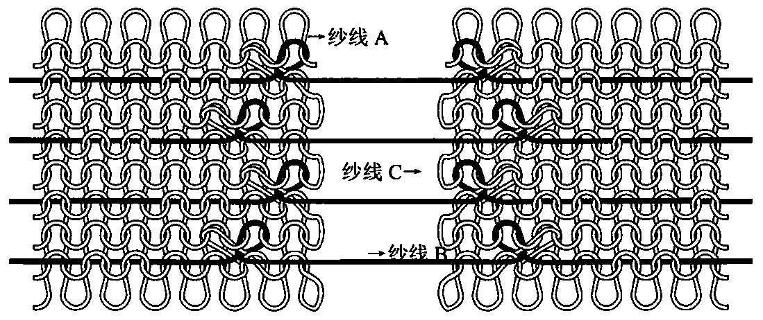 Floating thread connection weaving method