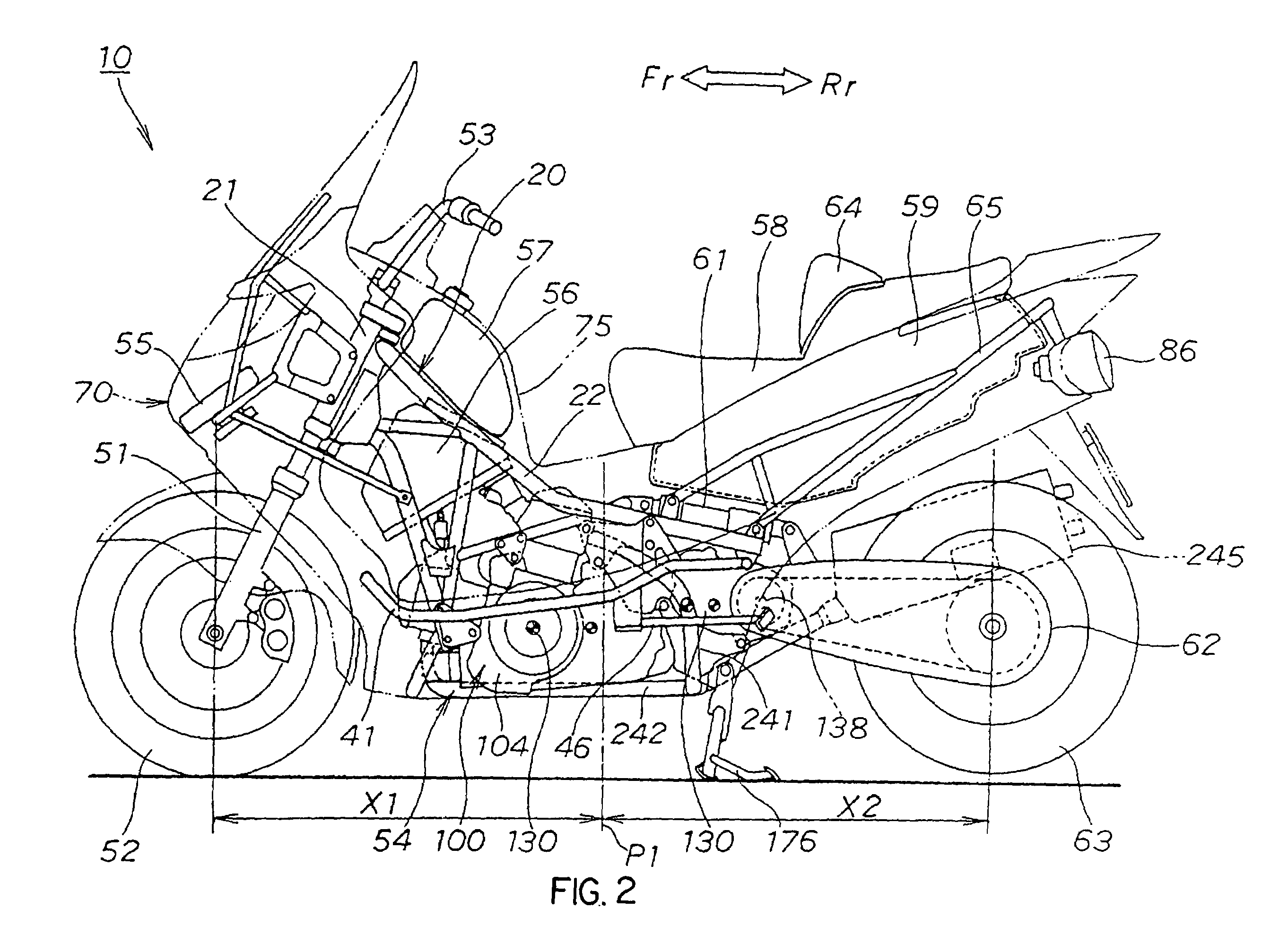 Exhaust pipe structure of vehicle with low floor