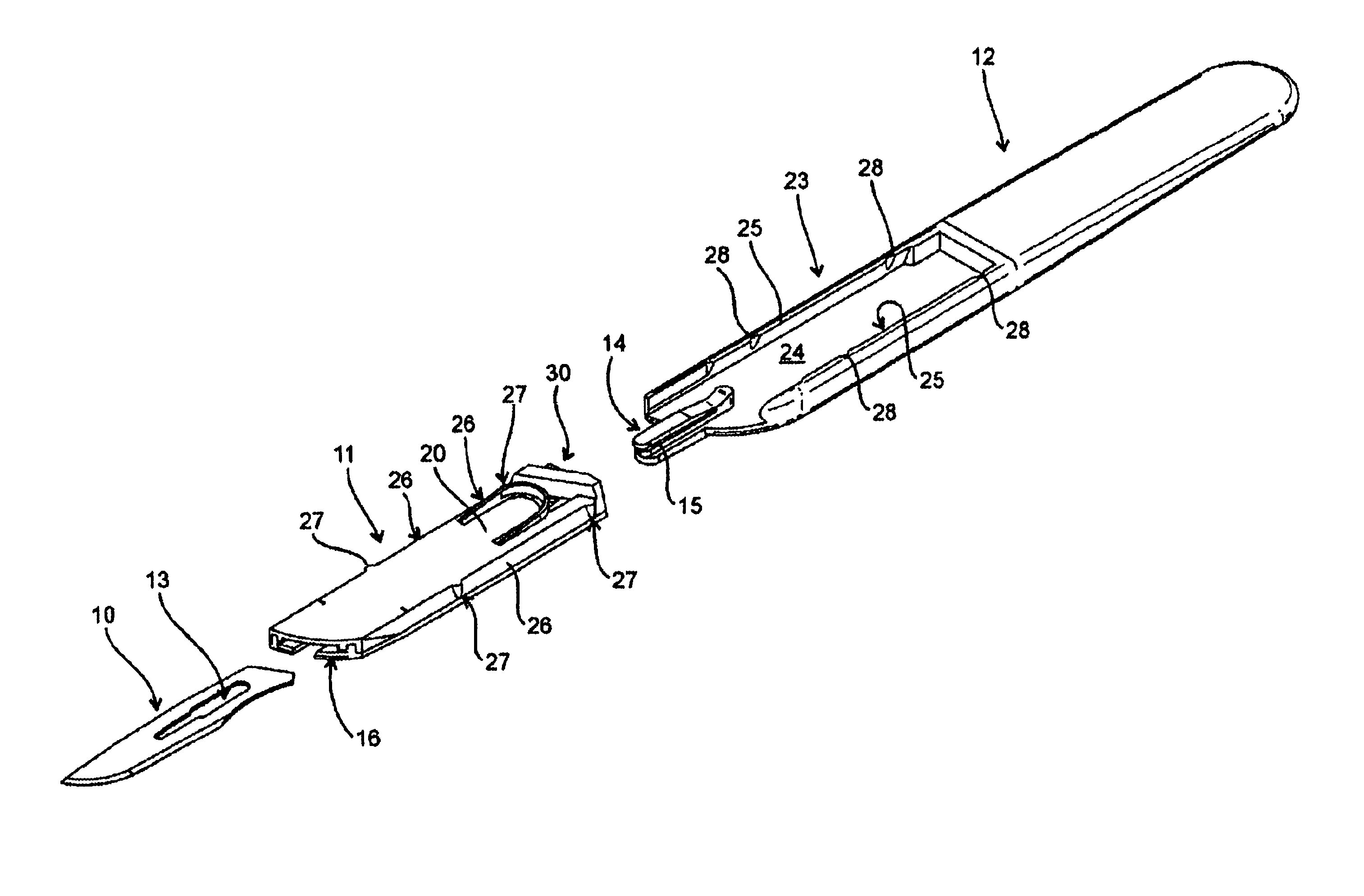 Surgical scalpel with retractable guard