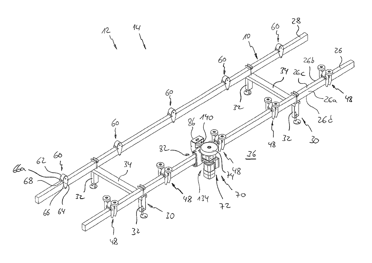 Conveyor device for transporation structures