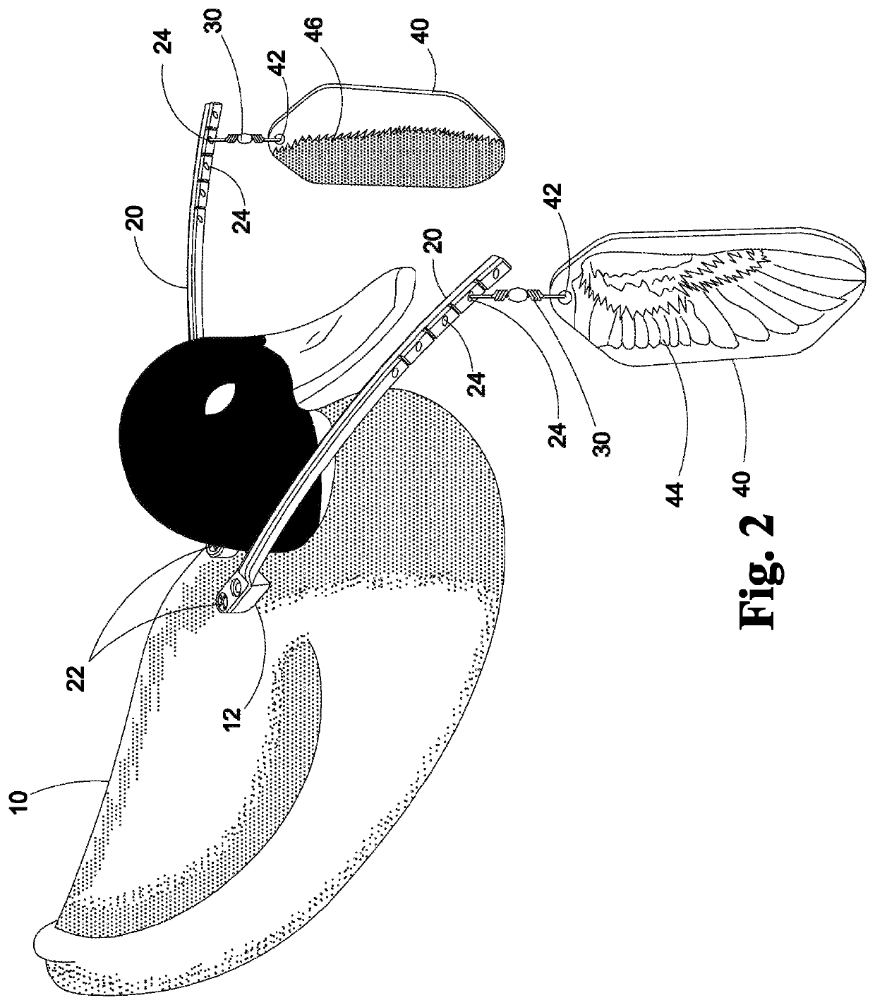 Flutter assembly for a decoy