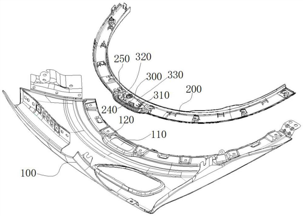 A kind of wheel brow structural part and its automobile