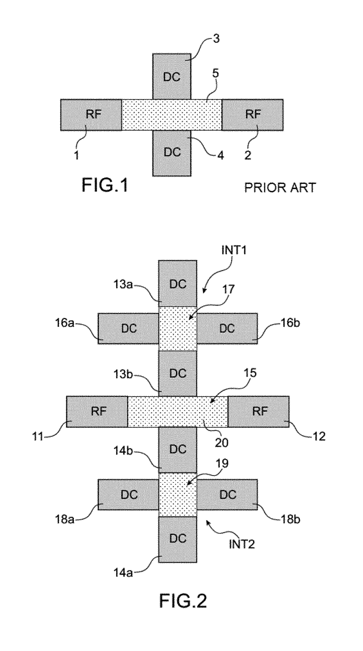 Rf/dc decoupling system for RF switches based on phase change material