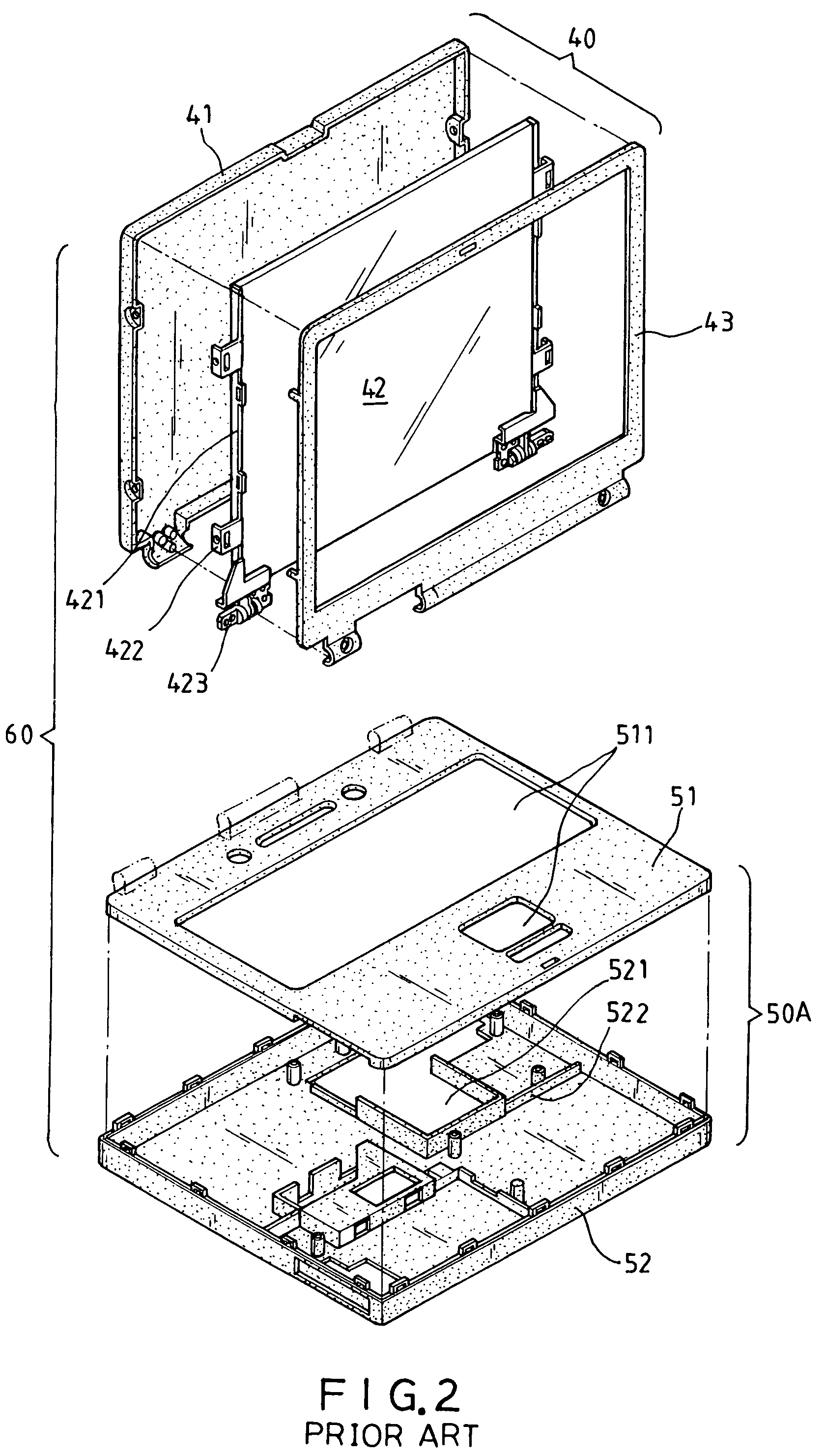Combination housing of a notebook computer