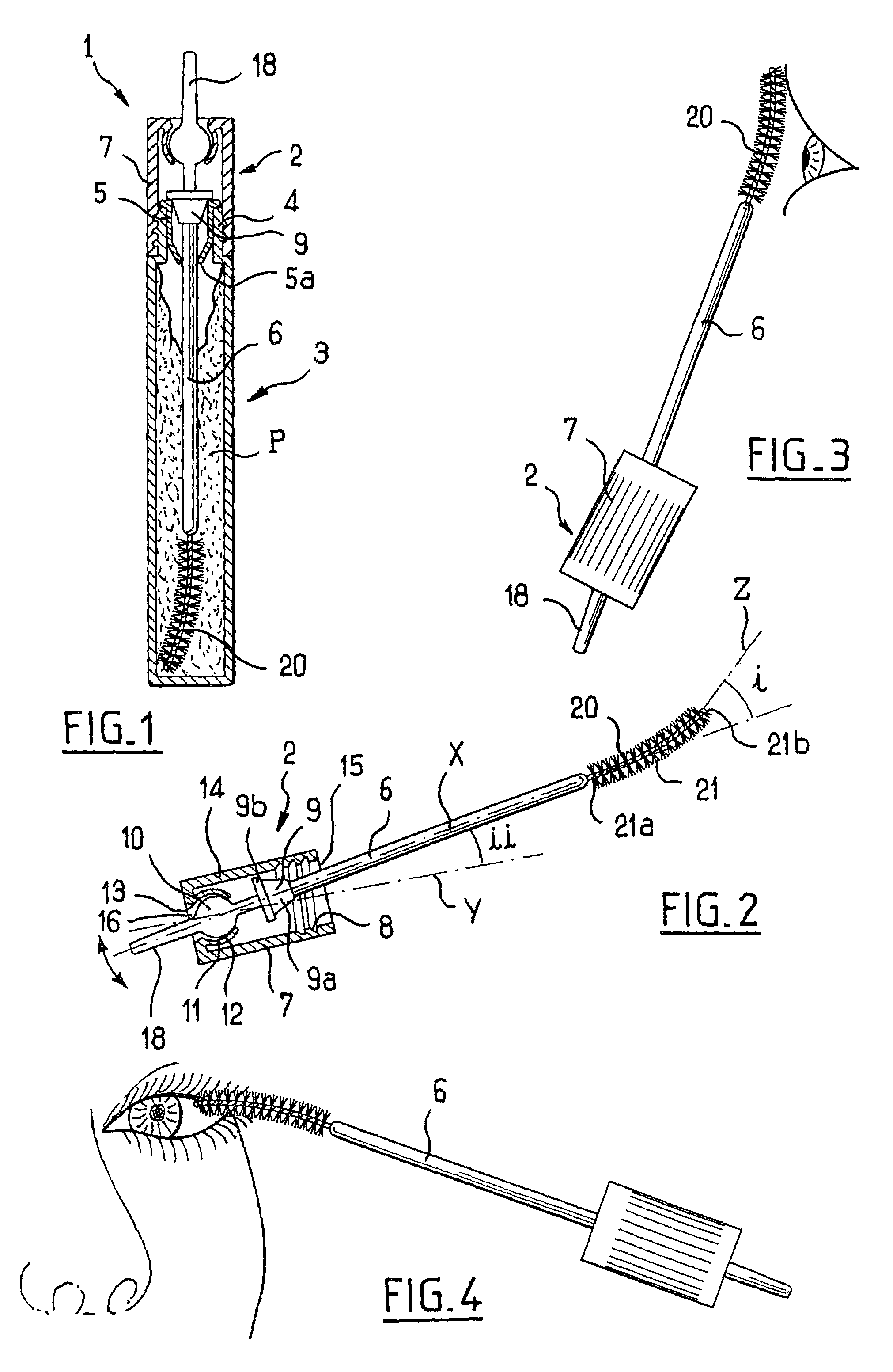 Applicator including a stem connected to a handle member via a hinge
