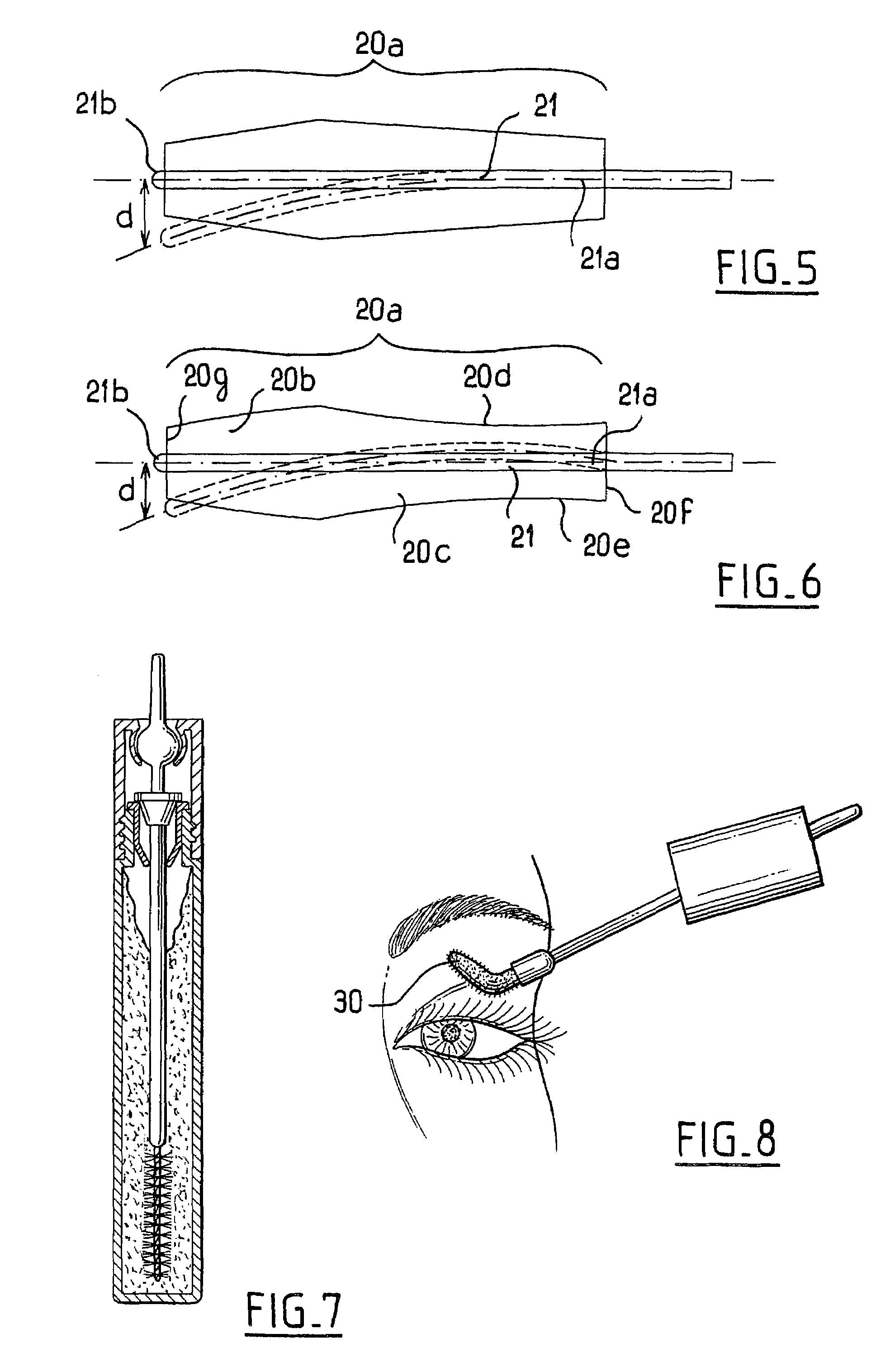 Applicator including a stem connected to a handle member via a hinge