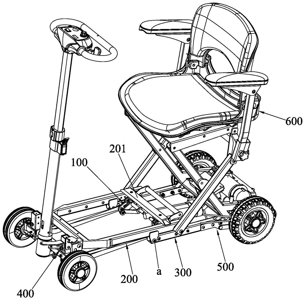 Folding drive structure of folding bicycle