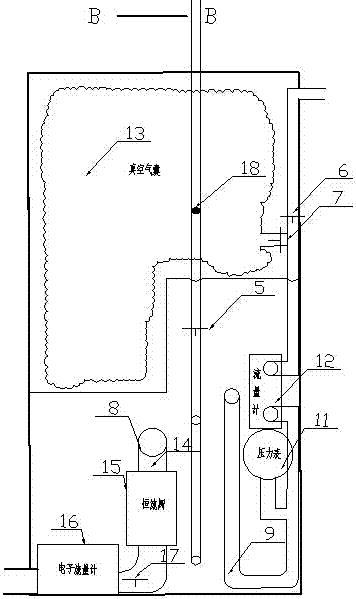 Measuring device for gas parameters of water-bearing coal seam by dynamic balance method