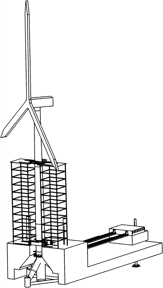 Construction method and special transport and installation ship for marine transport and installation of wind-driven generator