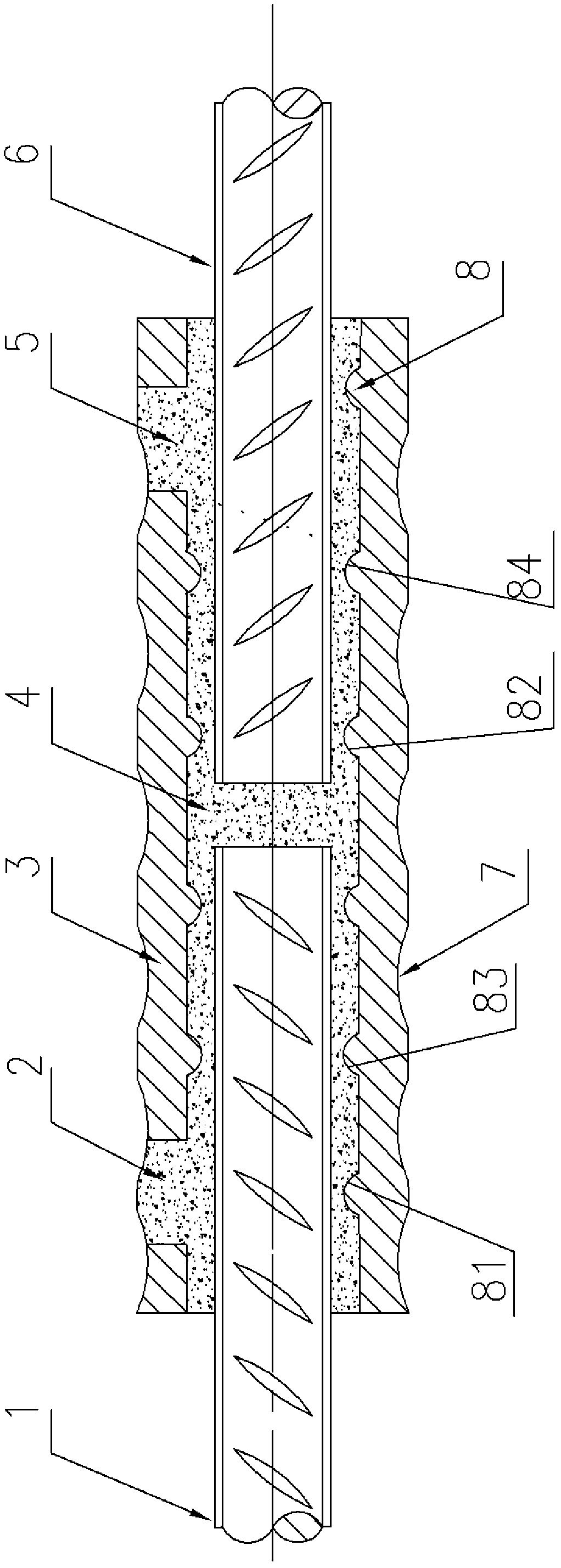 Cement grouting reinforcement connector