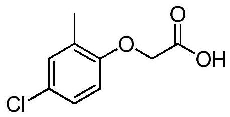 Method for preparing 2-methyl-4-chlorophenoxyacetic acid through catalytic chlorination of 2-methylphenoxyacetic acid