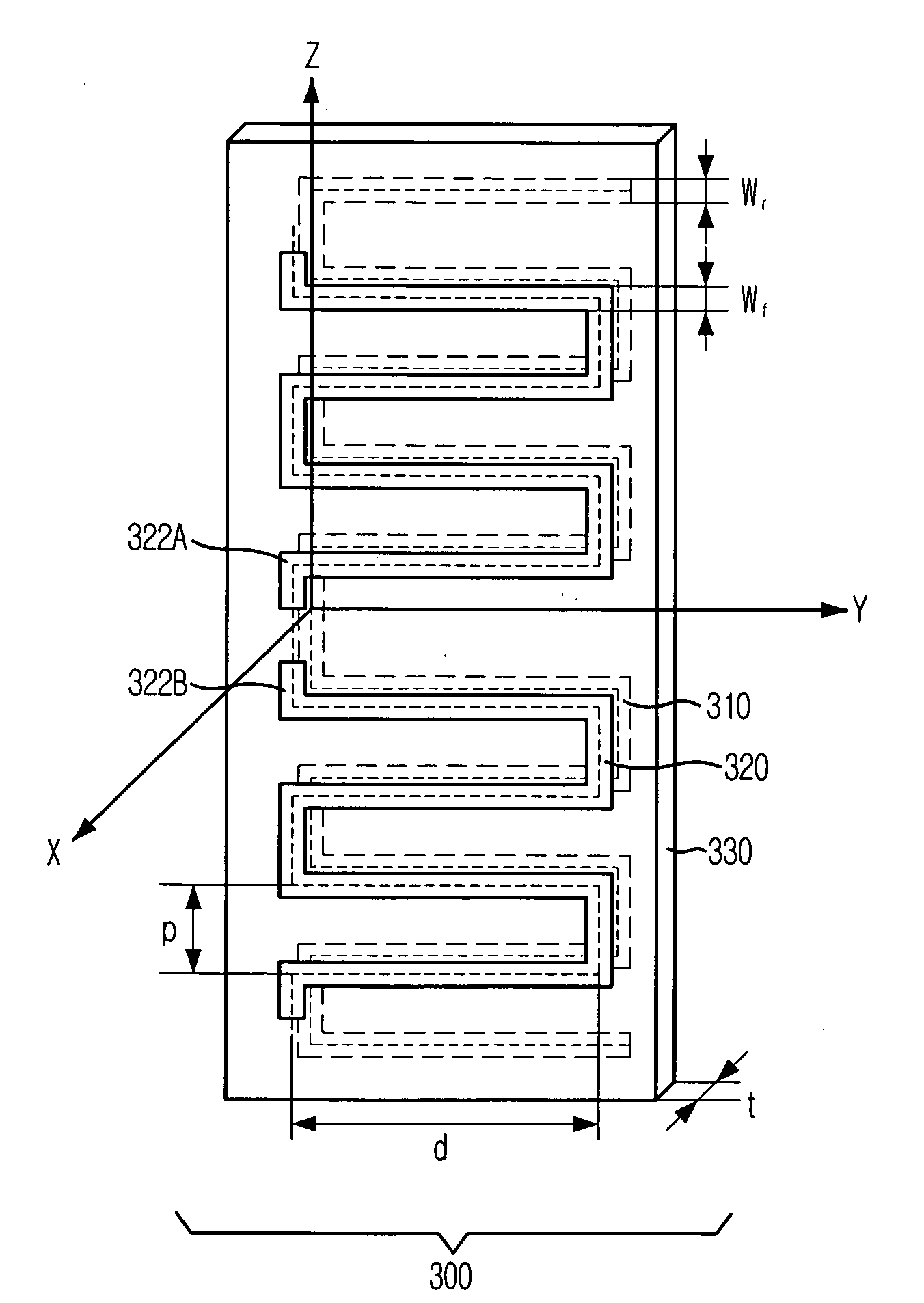 Open-ended two-strip meander line antenna, RFID tag using the antenna, and antenna impedance matching method thereof