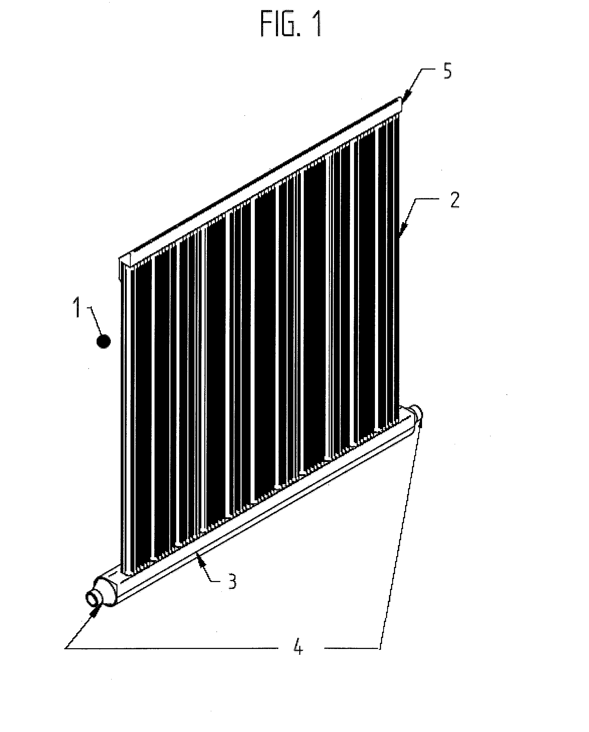 Hydronic/biphasic radiator with reduced thermal inertia and low environmental impact