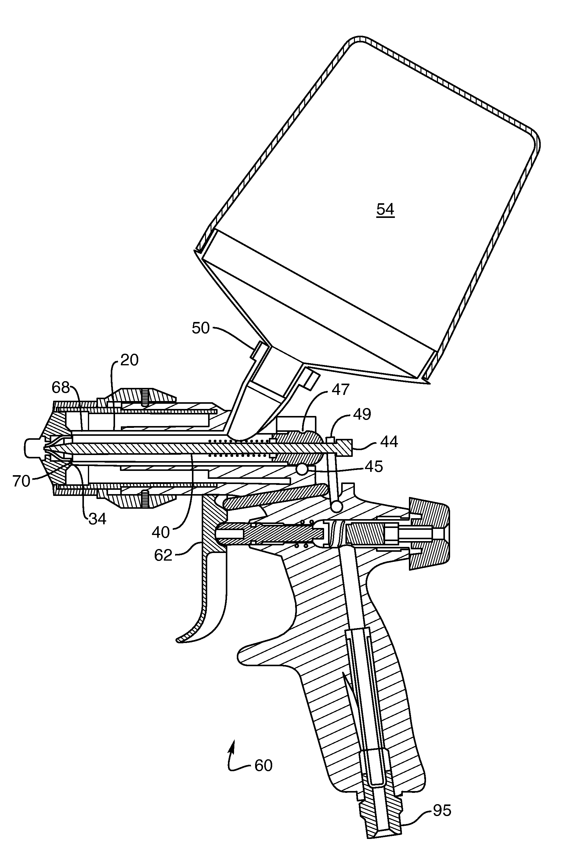 Spray gun with paint cartridge