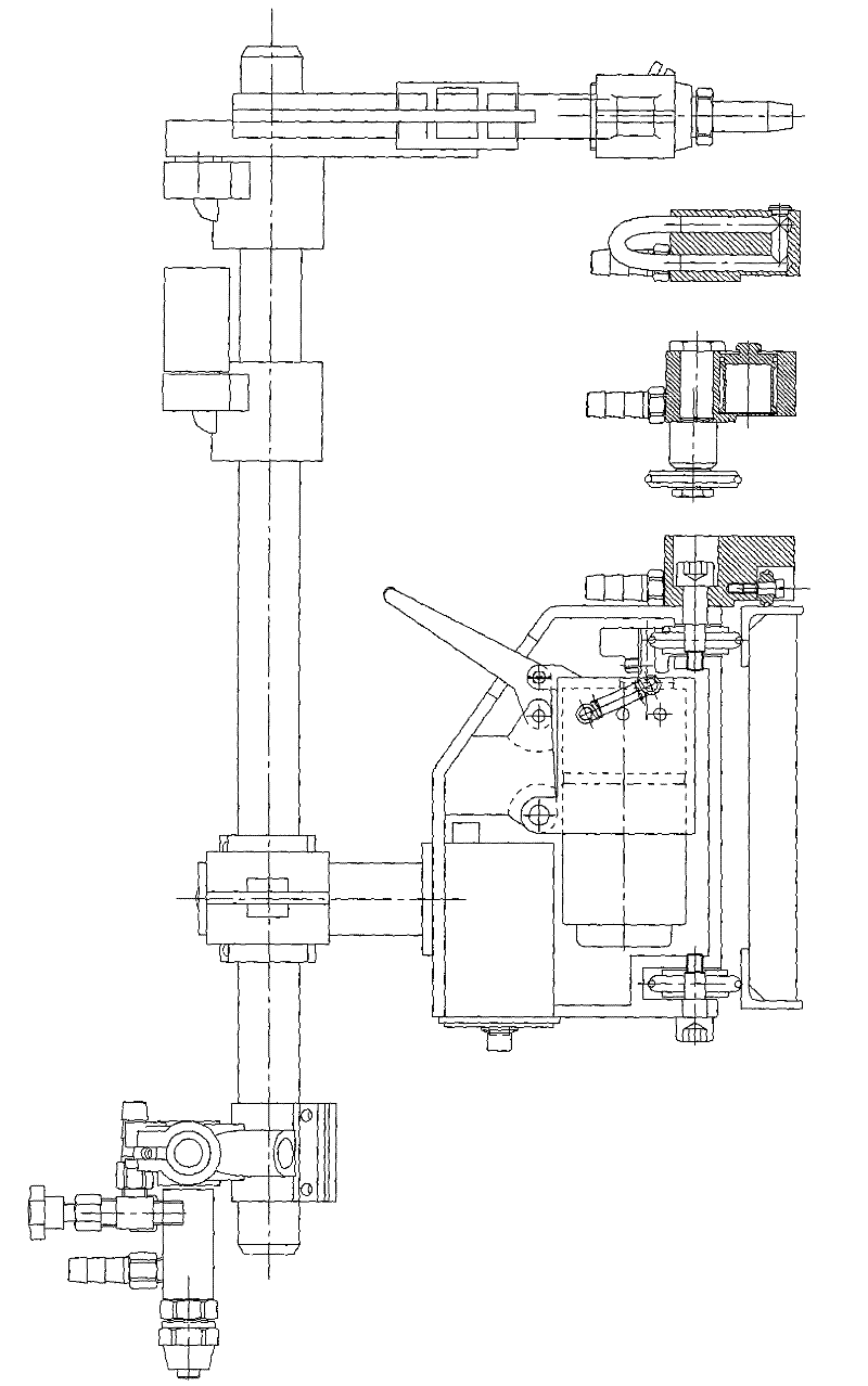 Self-tracking flame cutting machine of curve slope opening