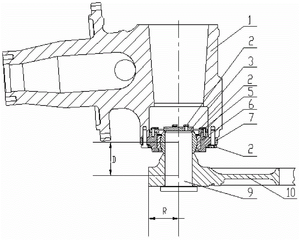 Connecting structure of swinging arm and front axle and mining dump truck