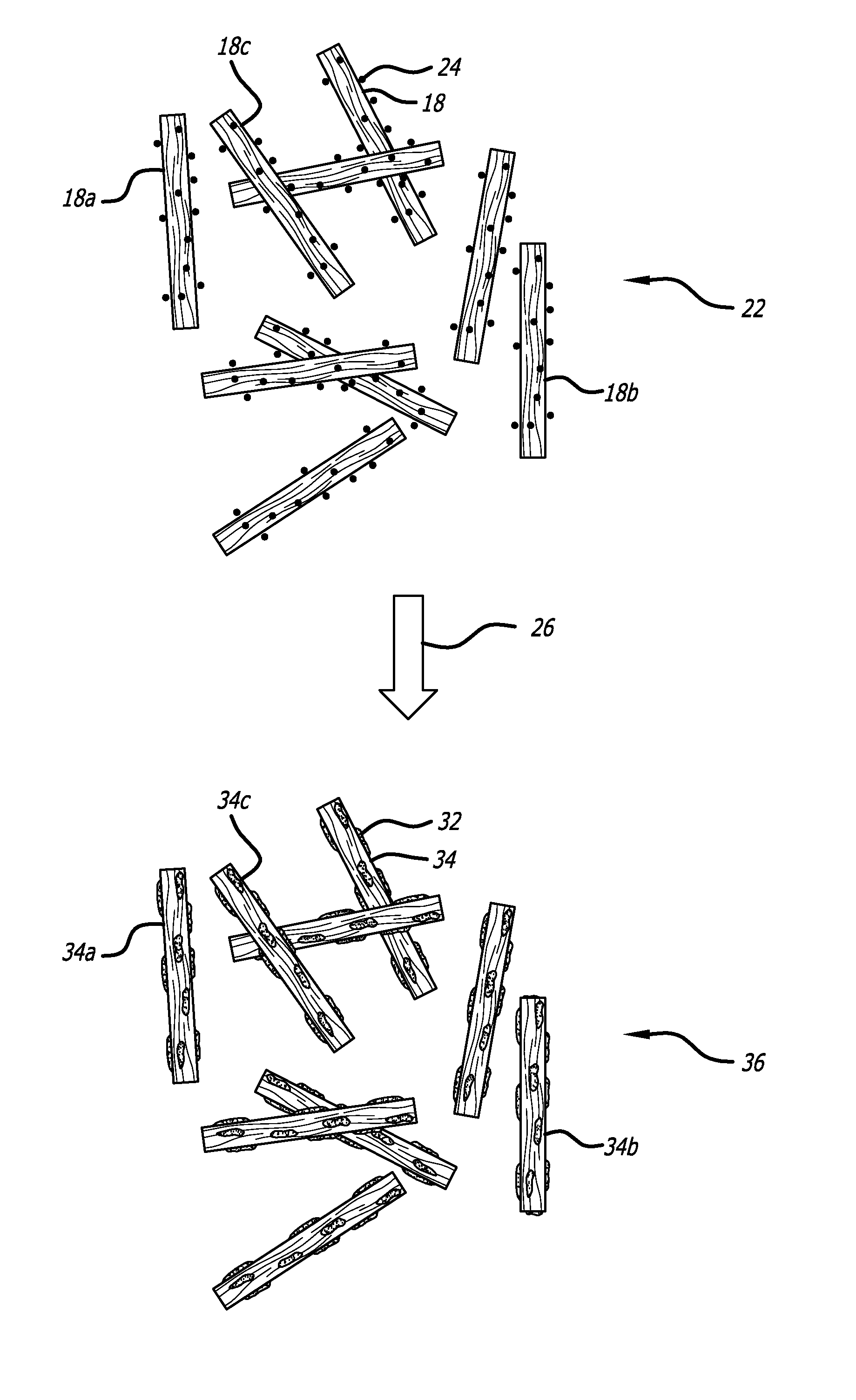 Method for making a discontinuous fiber molding compound