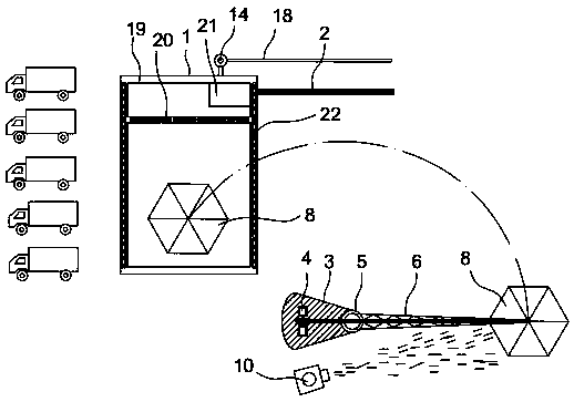 Mechanical catching device of lifting net for enclosed netting culture in large water area