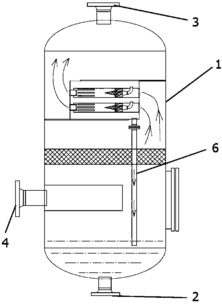 Spiral gas-liquid separation apparatus