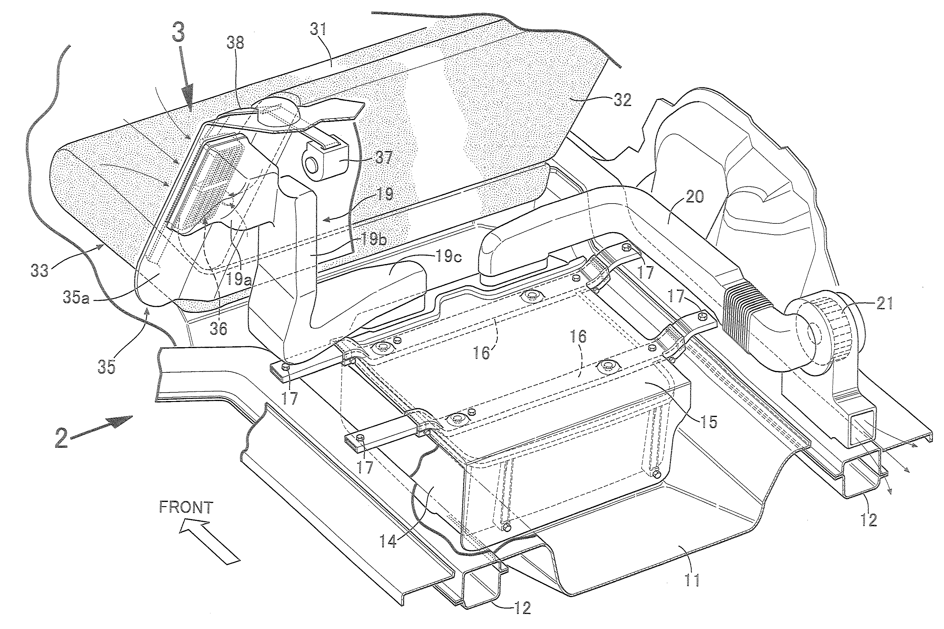 Battery cooling air intake structure