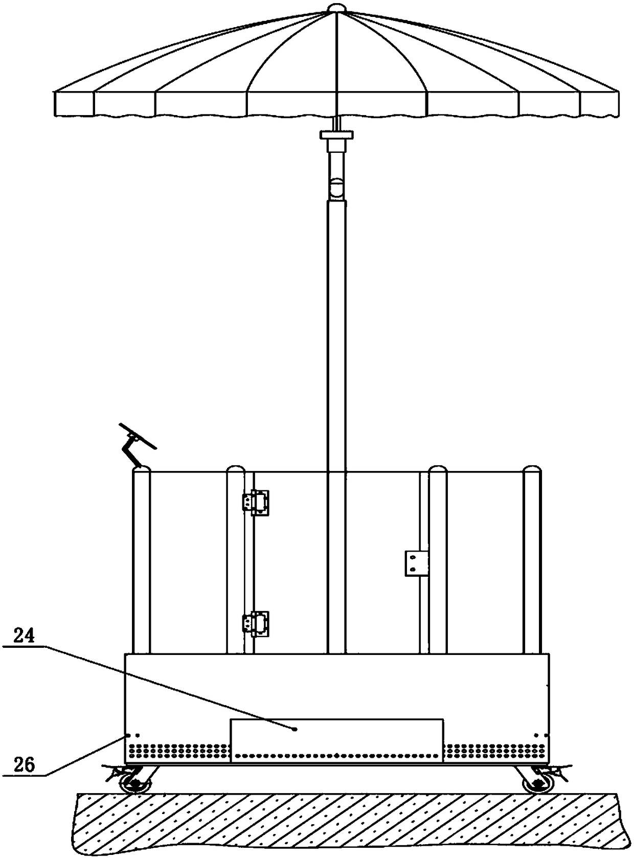 A post equipment and its control method for providing comprehensive protection for outdoor fixed duty posts
