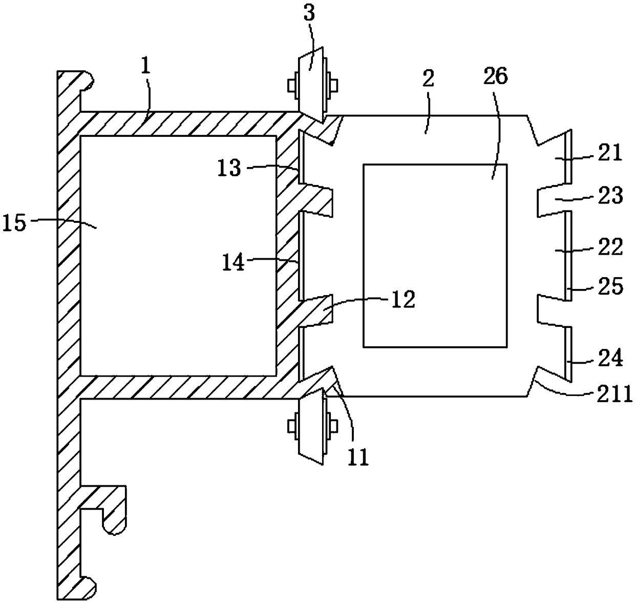 Metal section and heat-insulation section assembling structure