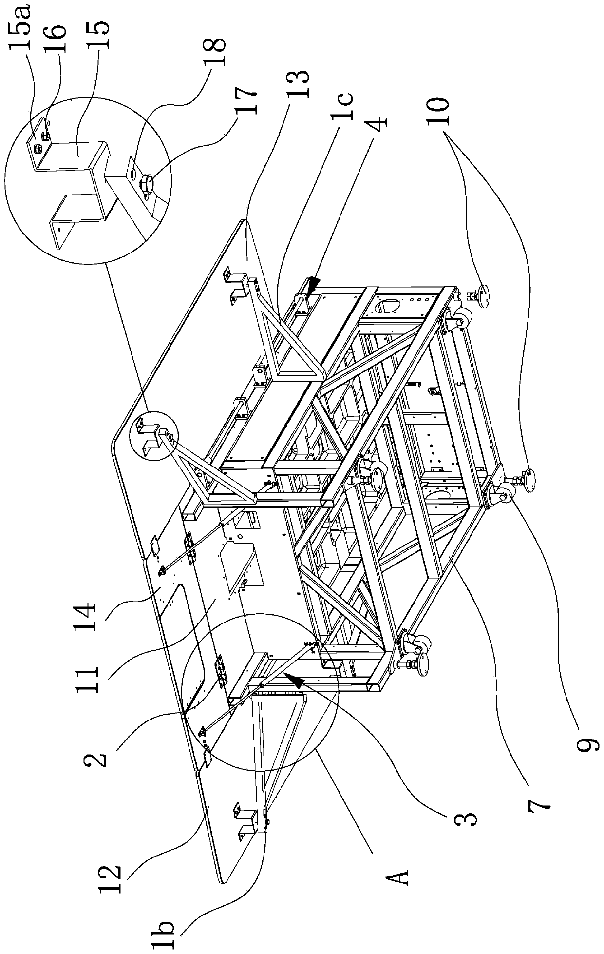 Folding table top structure of sewing machine