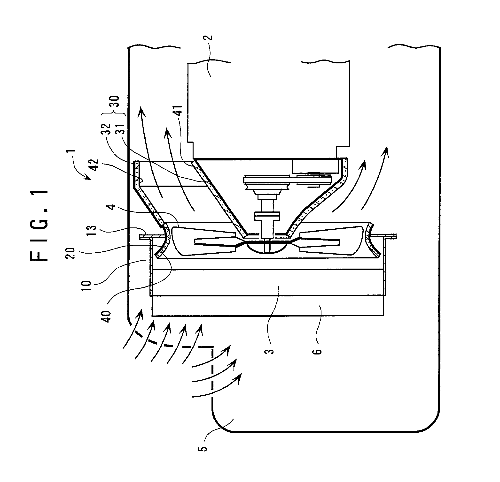 Noise reduction mechanism of fan device and molding method of porous damping material therefor