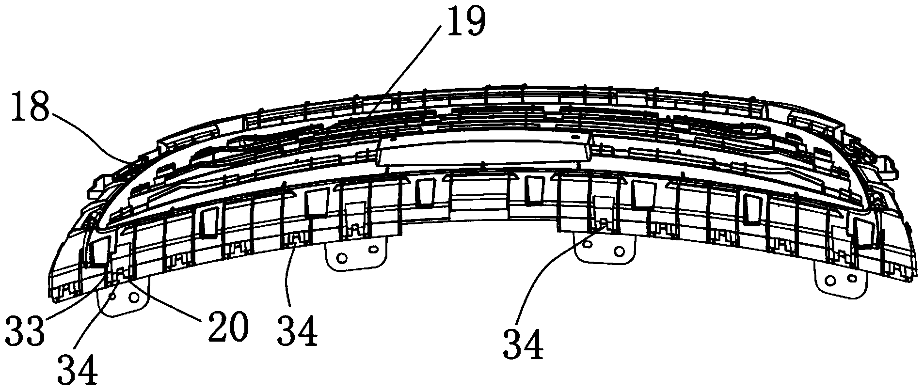 Automotive radiator grille body structure