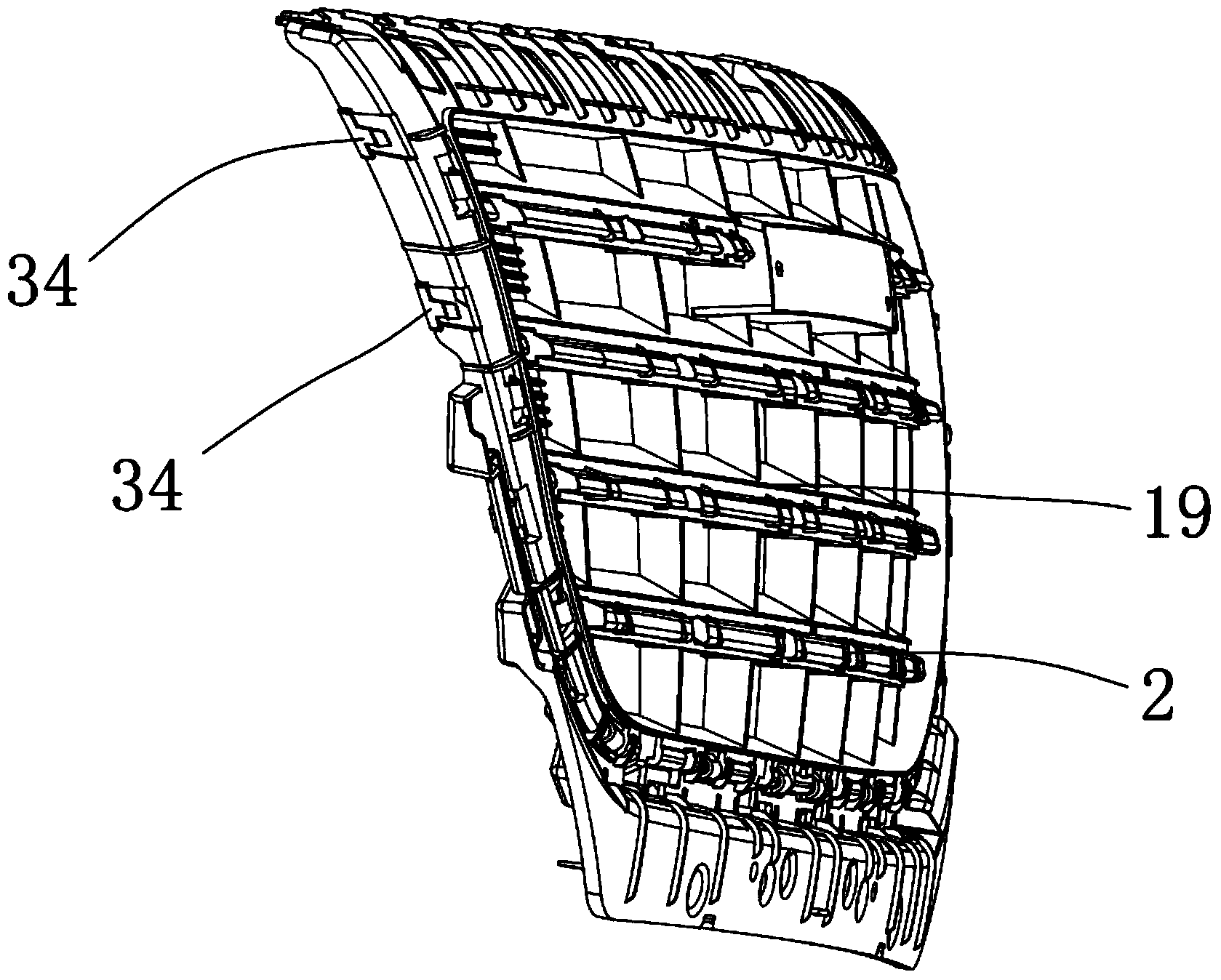 Automotive radiator grille body structure