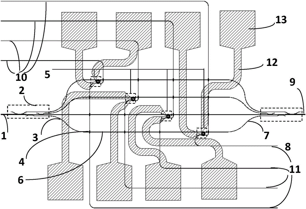 Multi-wavelength-multimodal reconfigurable drop-and-insert multiplexing chip