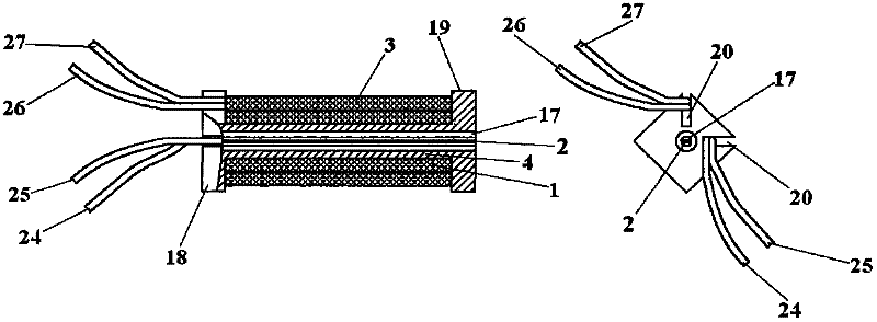 Fluxgate with single iron core and three-axis fluxgate sensor