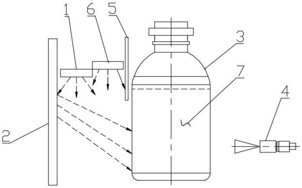 Lamp inspection mechanism and lamp inspection method for detecting foreign matter in large-capacity solution bottle