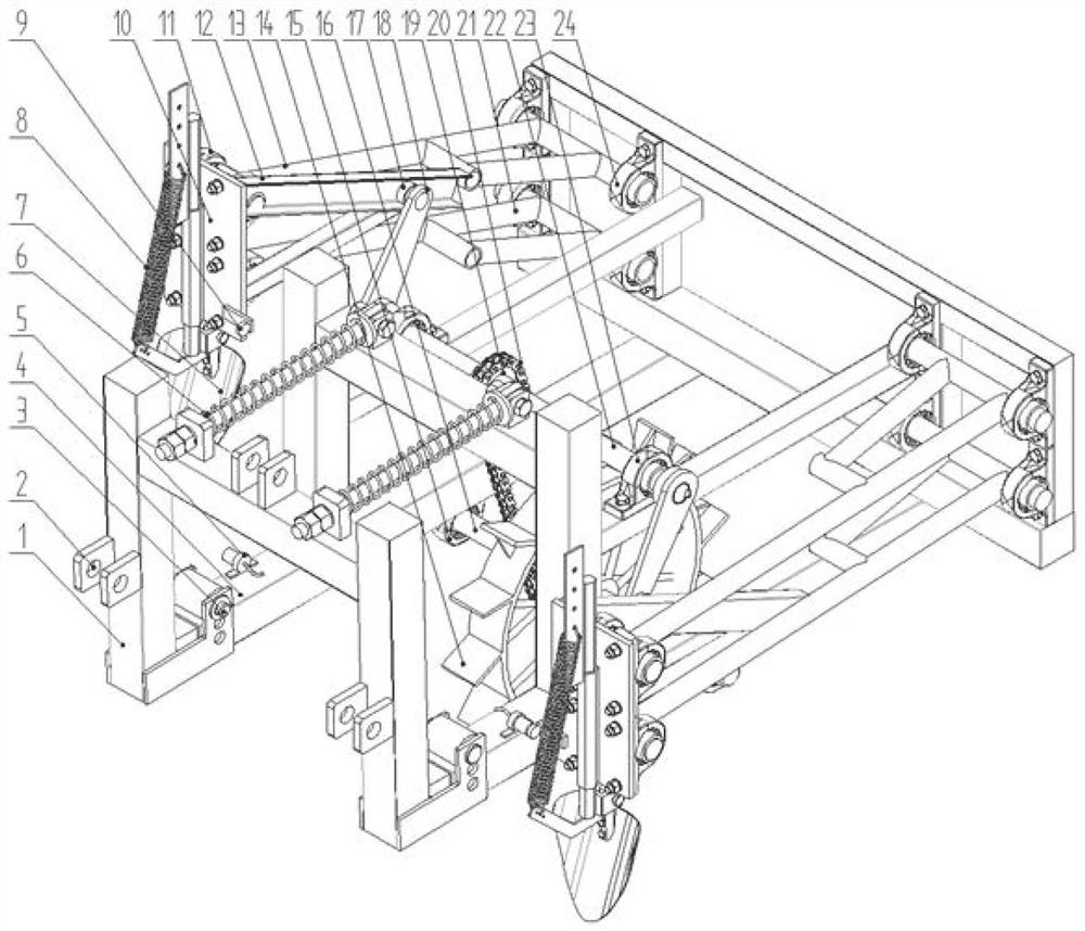 A double-row acupoint opening device for tobacco fields