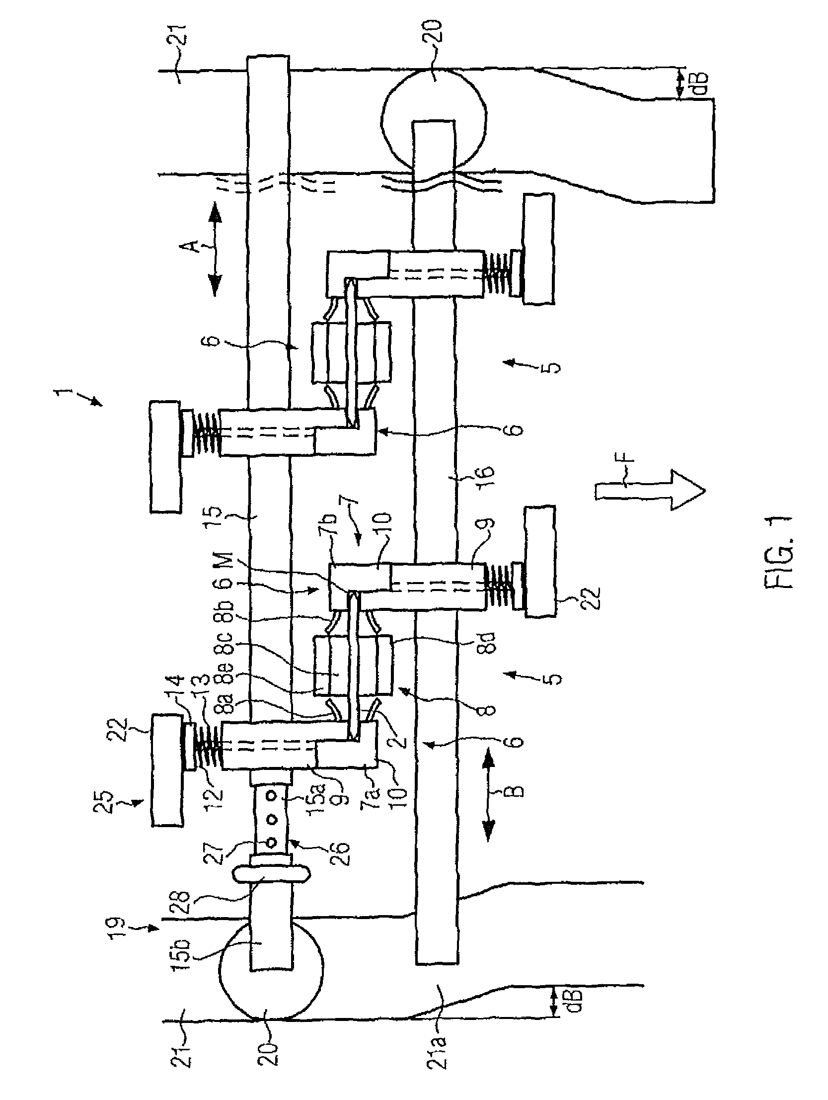 Transport system for handling multi-width flexible pouches
