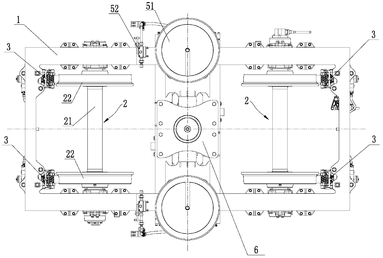 Non-powered bogie for meter-gauge track