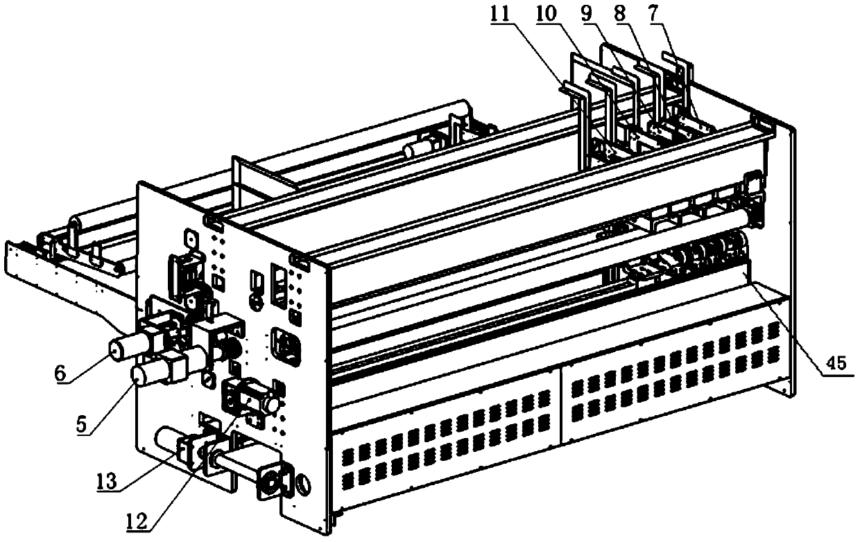 A corrugated cardboard slotting machine