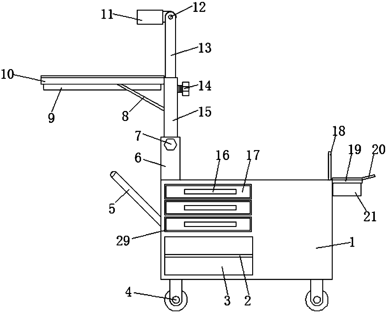 Medical intelligent nursing trolley