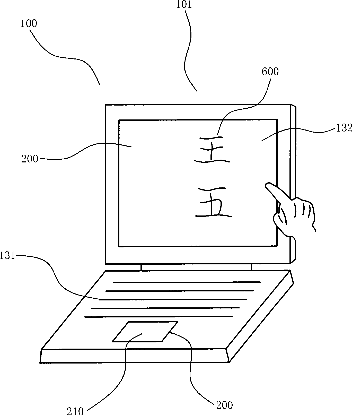 Personal computer with handwriting recognition identification affirmation function and implementing method thereof