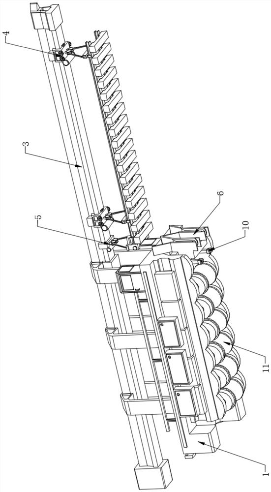 Rail laying device and method for rail traffic engineering construction