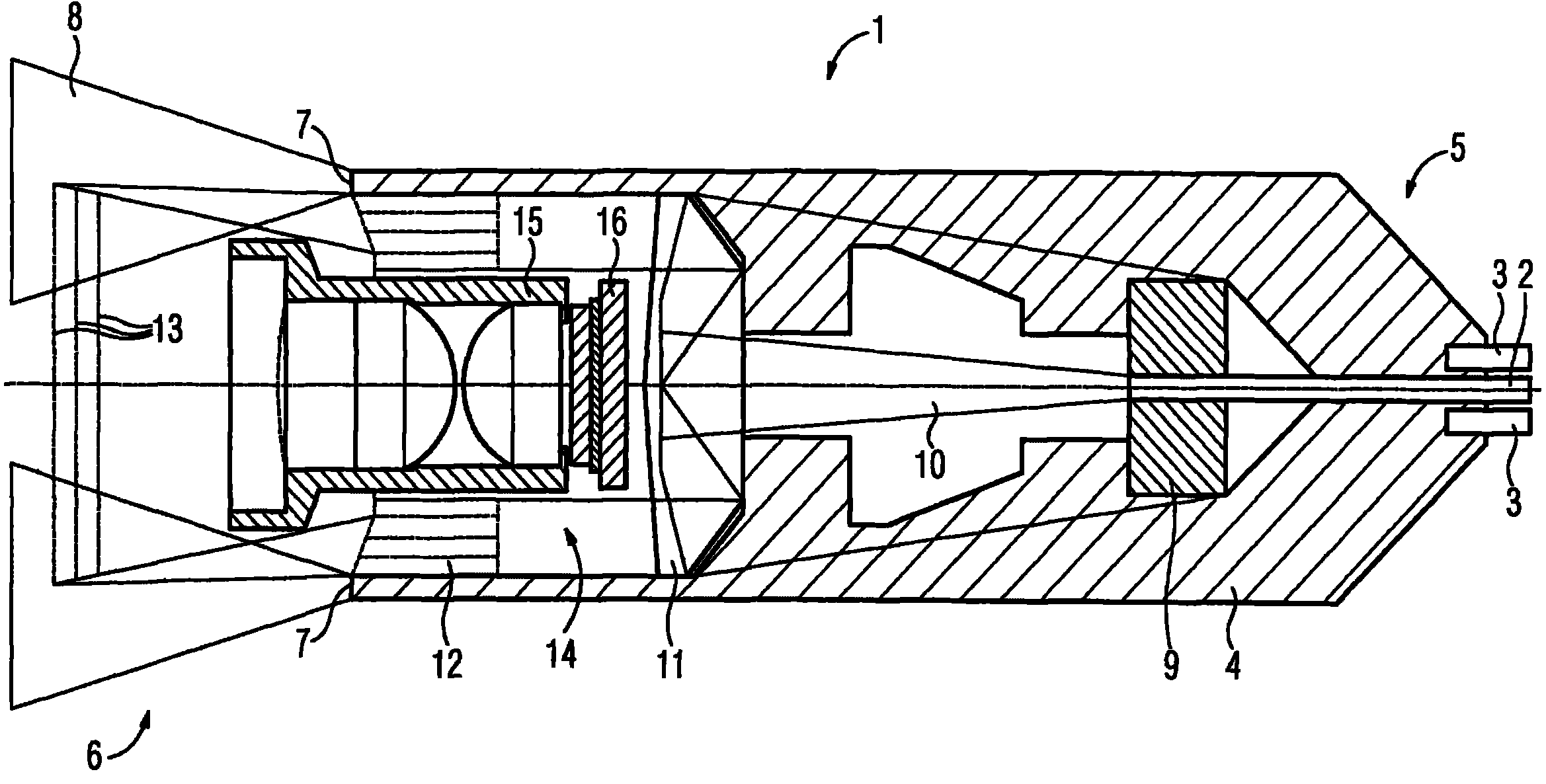 Method and device for recording the form of an ear section