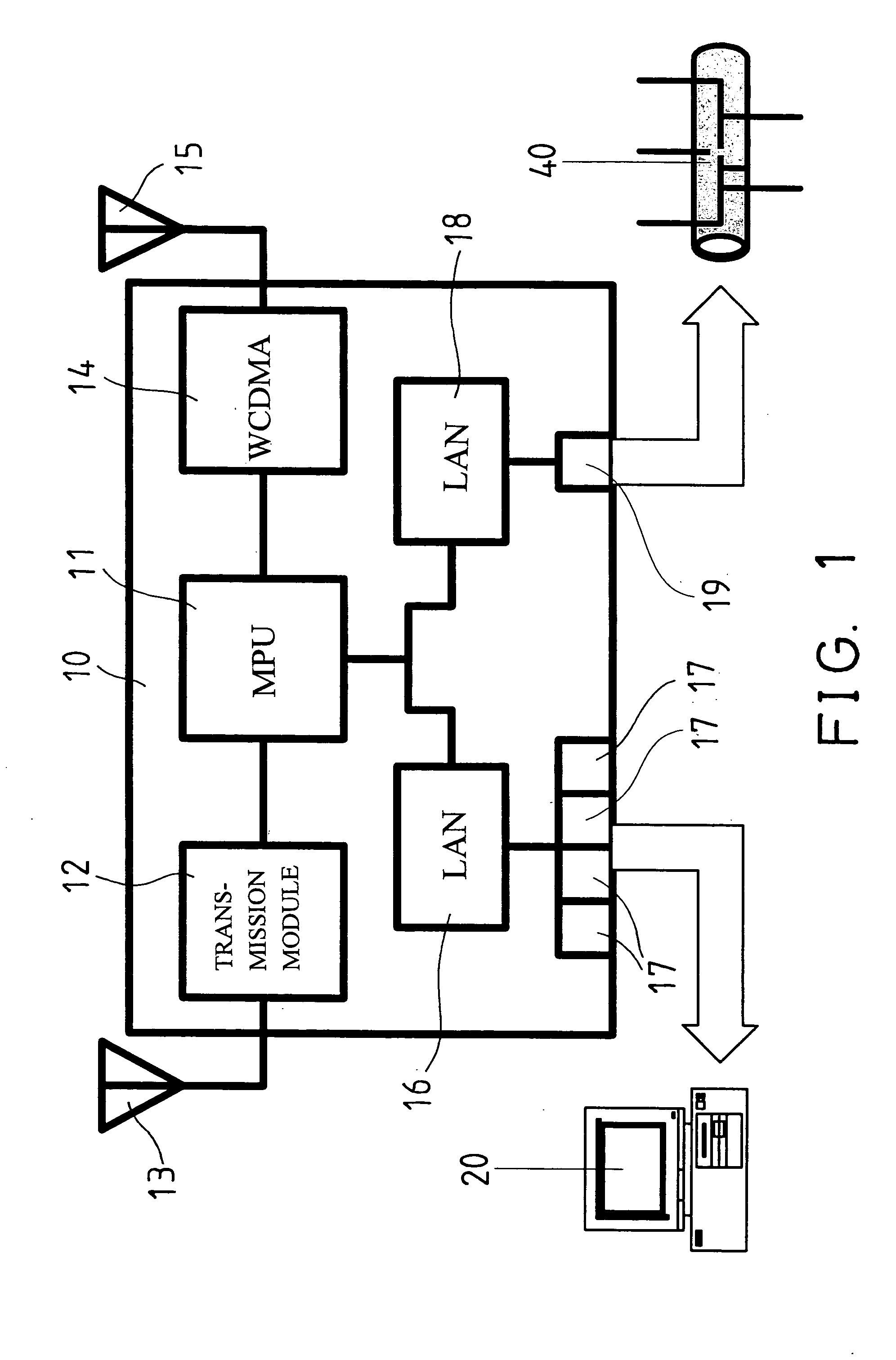 Wireless router device for coupling WCDMA system