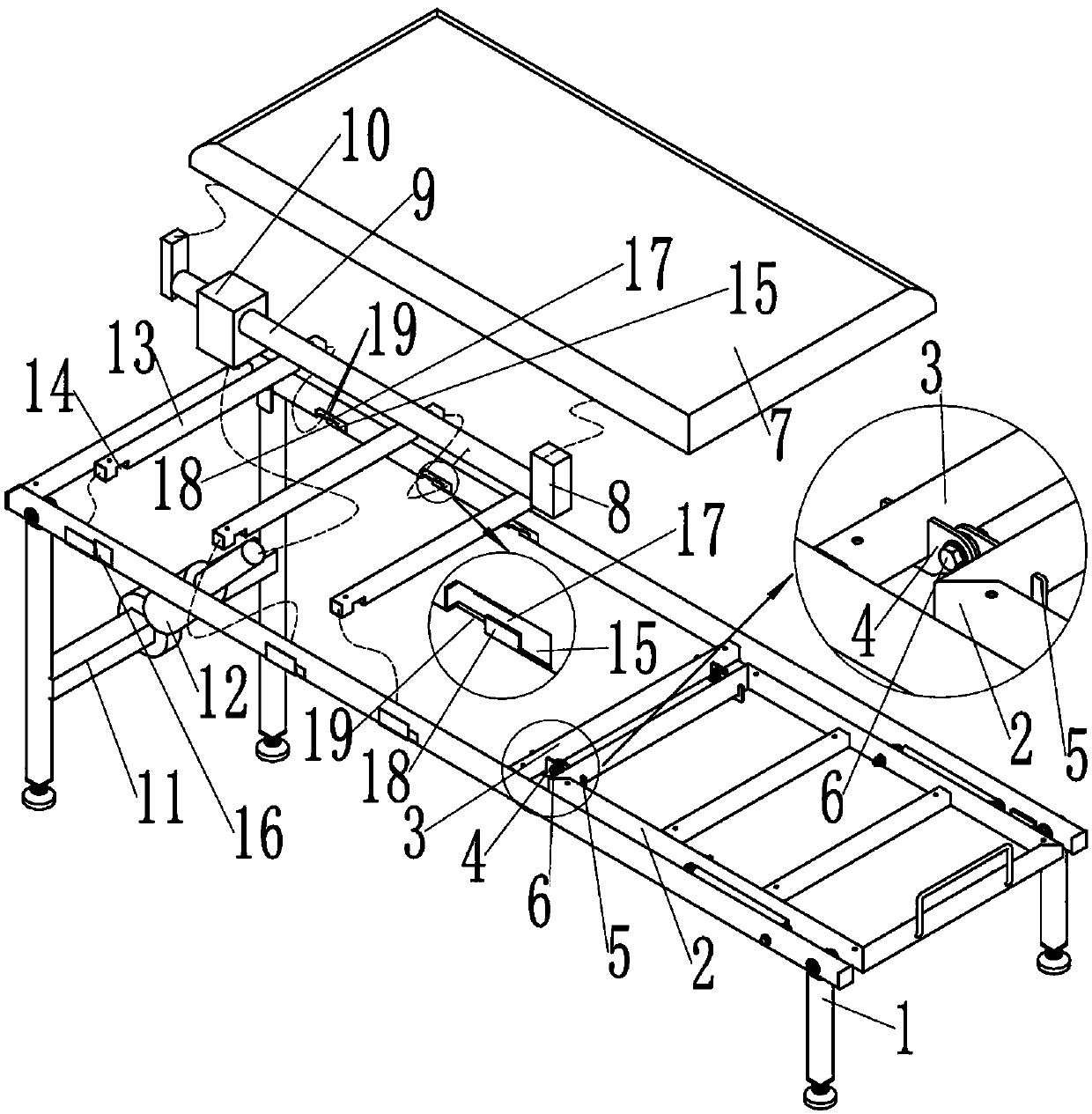 Flat treatment bed