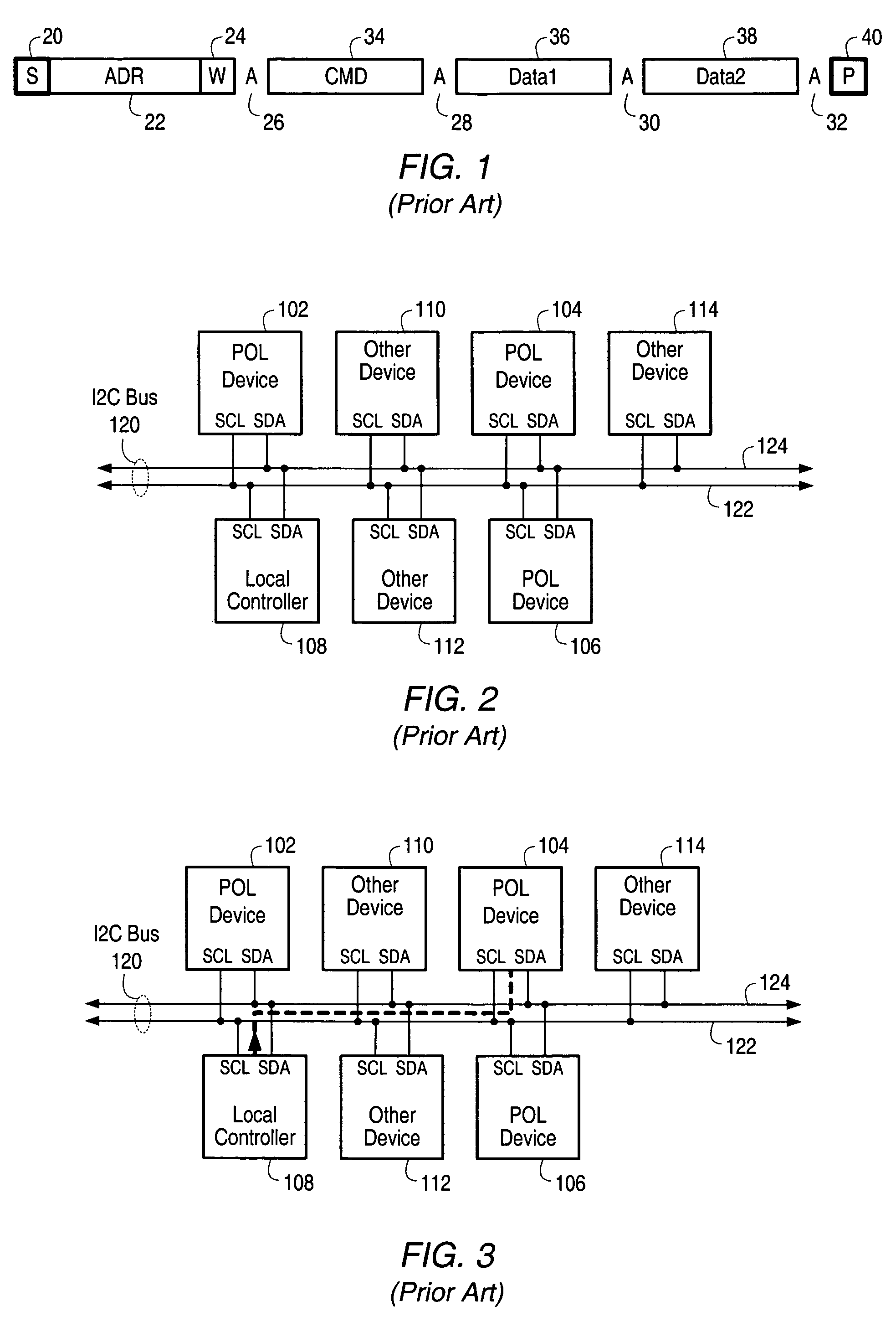 Method for using a multi-master multi-slave bus for power management