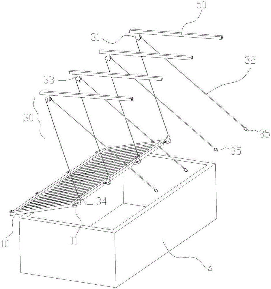 Paper scooping device for production of large-sized Chinese art paper