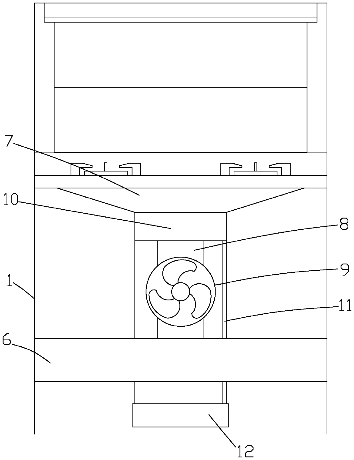 Integrated kitchen with oil stain separation device, and processing method for same